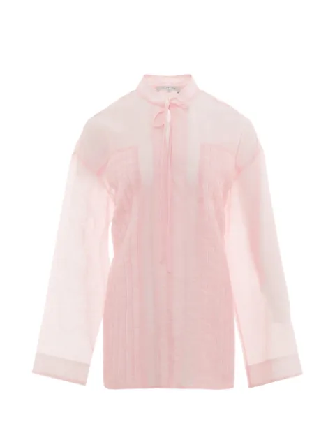 Lee Mathews pleated semi-sheer blouse Pink M2601TO301