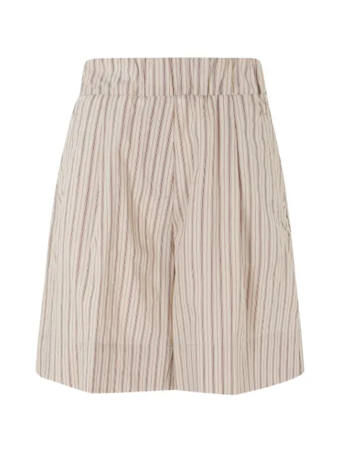 Myths striped elasticated-waist mini shorts Neutrals 26D76720