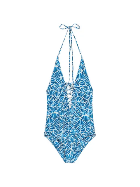 MALIPARMI tie-fastening swimsuit Blue JJ105270672D8090