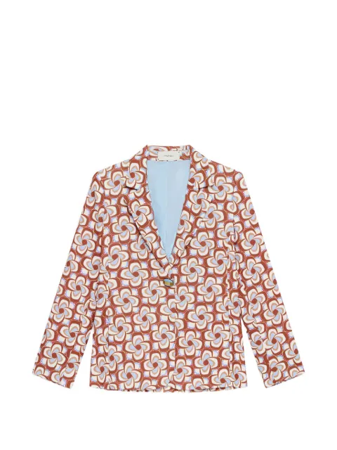 MALIPARMI patterned single-breasted blazer Brown JD648250668A4156