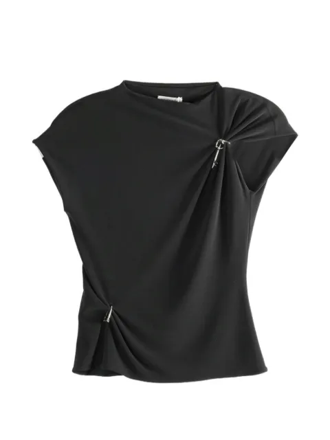 Grace Ling draped pin top Black GLSS26G1202