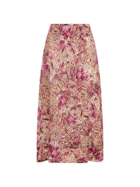 MALIPARMI printed elasticated midi skirt Yellow JG666715217B7008