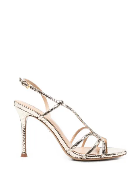 Lola Cruz Tati snakeskin-effect strappy sandals Gold 233Z51BK