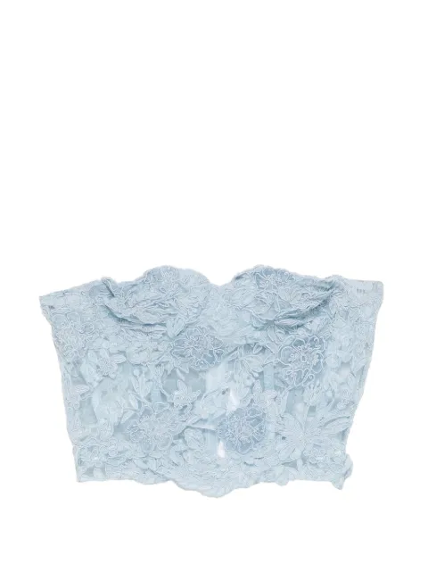 Ermanno Scervino structured rebrodé bustier top Blue D482L708UZS