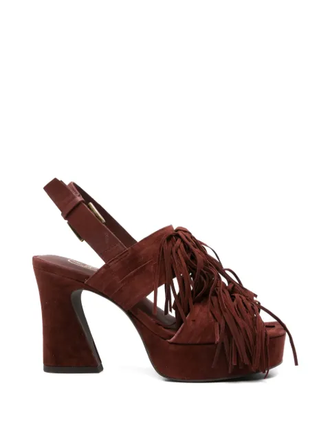 Ash fringe-detailed platform sandals Brown S26OPRAH