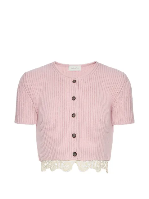 Magda Butrym lace-trim button cardigan Pink 320426