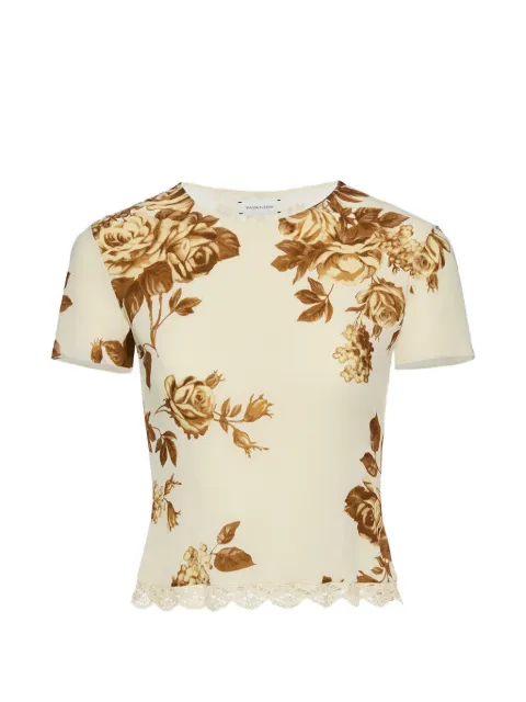 Magda Butrym floral lace t-shirt Neutrals 193426