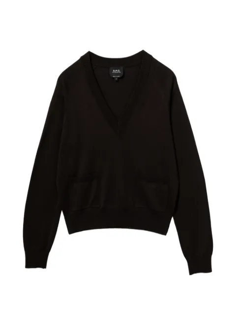 A.P.C. cotton V-neck sweater Brown ACXKNCO0S26XQBWD00S