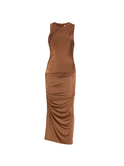 MARSEM ruched sleeveless maxi dress Brown EVEVEN2SS26LYCRA
