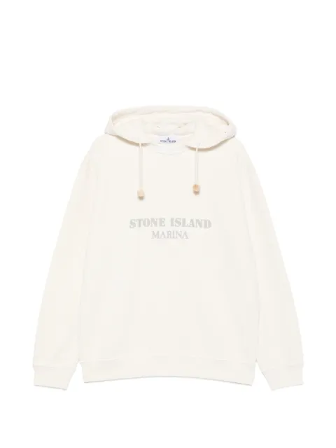 Stone Island Marina logo-print hoodie White L1S156100054S0X31