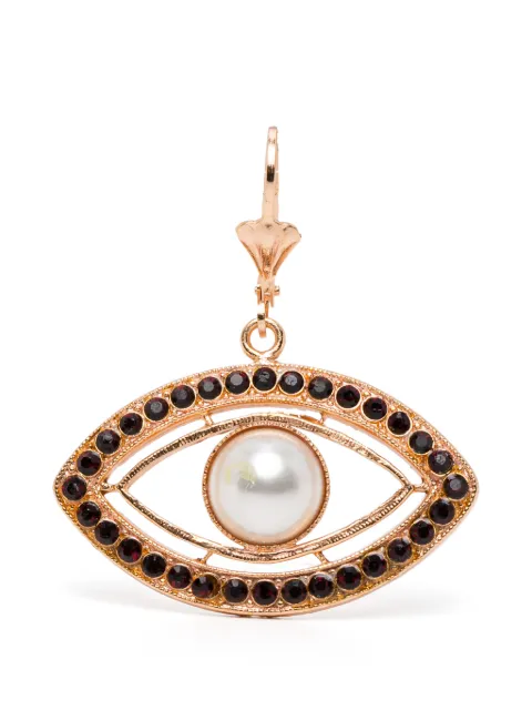 BLAKLACE eye shape pearl embellished earrings Pink BLKAN00014