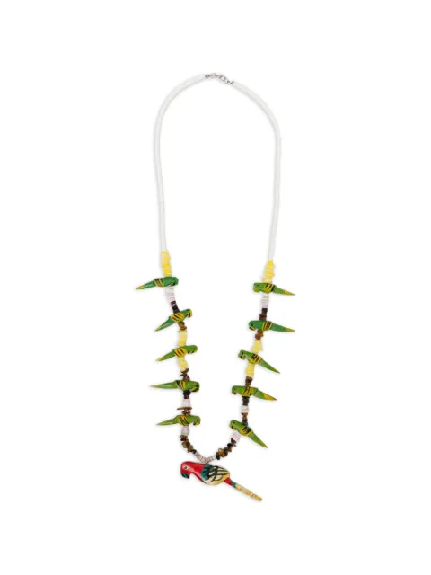 BLAKLACE parrot beaded necklace Neutrals BLKAN00004