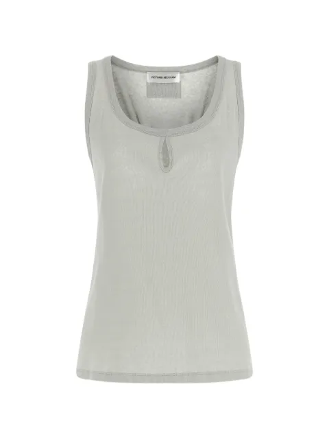 Victoria Beckham scoop-neck cut-out tank top Grey 1226JTP007237A
