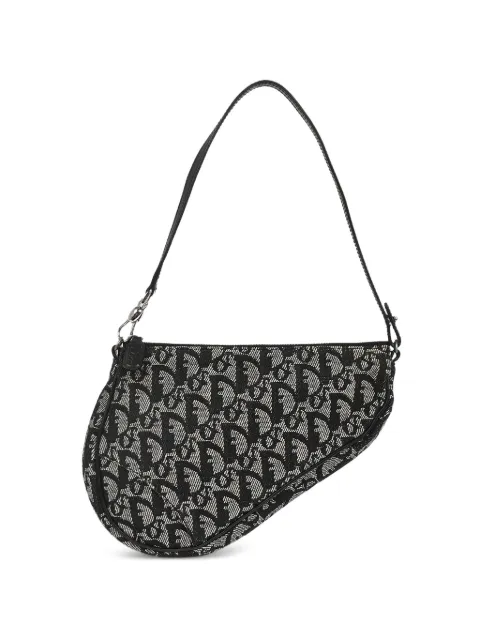 Christian Dior Pre-Owned 2003 Saddle trotter-pattern shoulder bag Black 126125