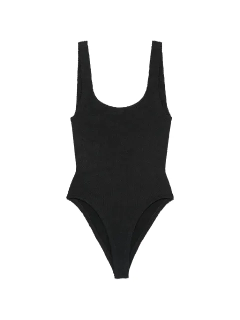 Hunza G crinkle-effect swimsuit Black SSQUARECRBLK