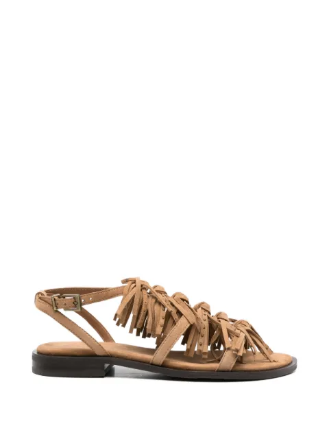 Ash fringe-detailed suede flat sandals Neutrals S26PANIC