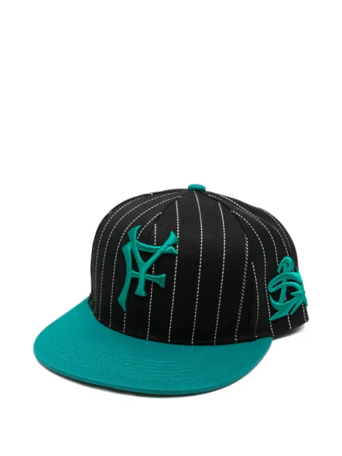 PDF pinstripe-pattern logo-embroidered cap Black DFM58031C0001BLUSKYBL