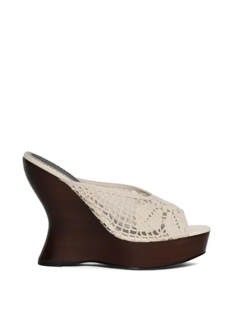 Magda Butrym crochet wedge sandals Neutrals 983426