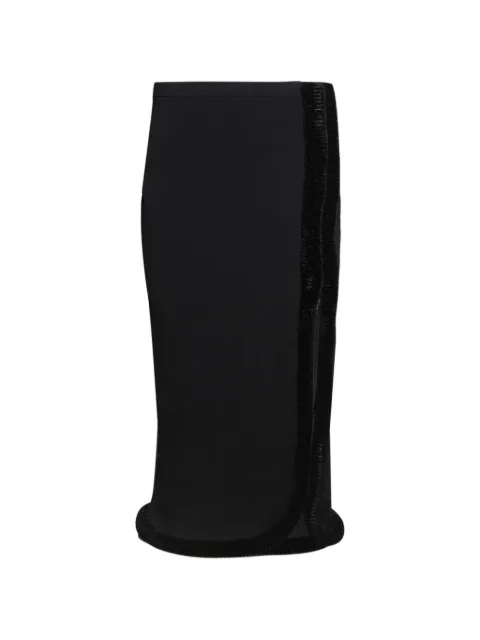 diotima Castries velvet-trim skirt Black 26WWS02K028