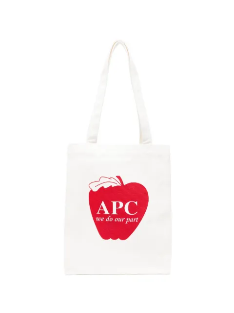 A.P.C. logo-printed tote bag White ACXBGC26AABXQWHX00F