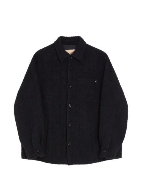 Valentino Garavani cotton tweed shirt jacket with VGold Black VCIO01BL1