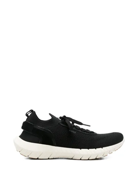 BOSS Boss-Motion sneakers with knitted uppers and leather trims Black 50563857