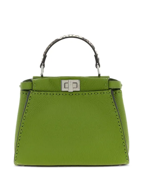 FENDI mini Peekaboo stitched tote bag Green 8BN244AYB3
