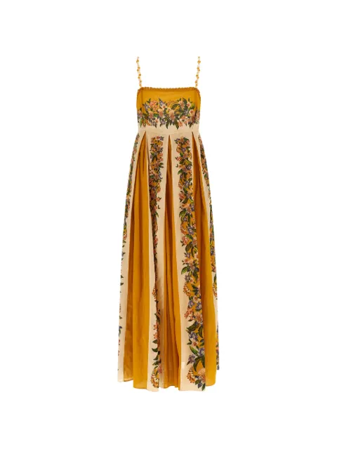 FARM Rio Sand Hilo striped floral-print maxi dress Yellow 351309