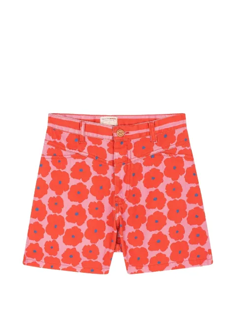 Favorite People Napoli floral-print shorts Red NAPOLISHORTS