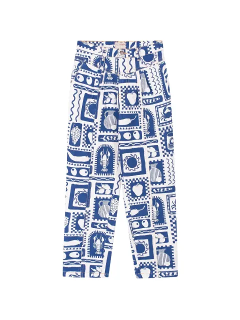 Favorite People Positano patterned trousers White POSITANOPANTS
