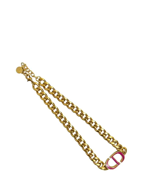 Christian Dior Pre-Owned 2018-2025 Gold Plated Lacquered CD Logo Chain Necklace costume necklace Gold Y3EYB9CJNBUX05OZ