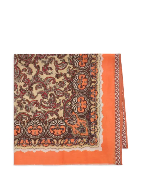 MALIPARMI collection print fringed scarf Orange IR002410216B3116