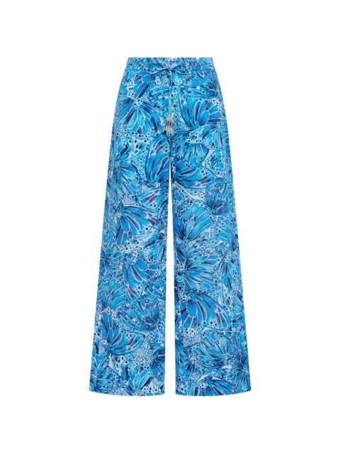 MALIPARMI Sweet Butterfly elasticated drawstring trousers Blue JH805415217A8186
