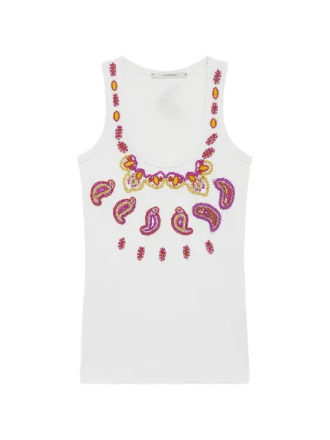 MALIPARMI ribbed embroidered tank top White JP552370669B3111