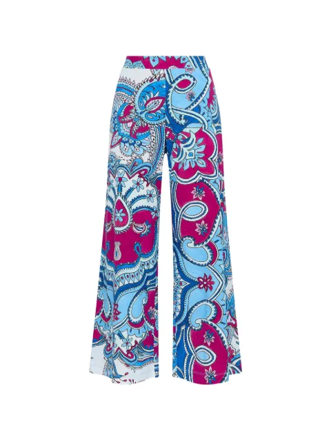 MALIPARMI paisley straight trousers Pink JH805370671A8184