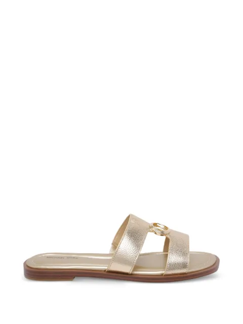 Michael Michael Kors Erin logo-plaque leather sandals Gold 40S6ERFS2M