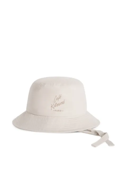 CAFÉ KITSUNÉ logo bucket hat Neutrals QU06101WA0035