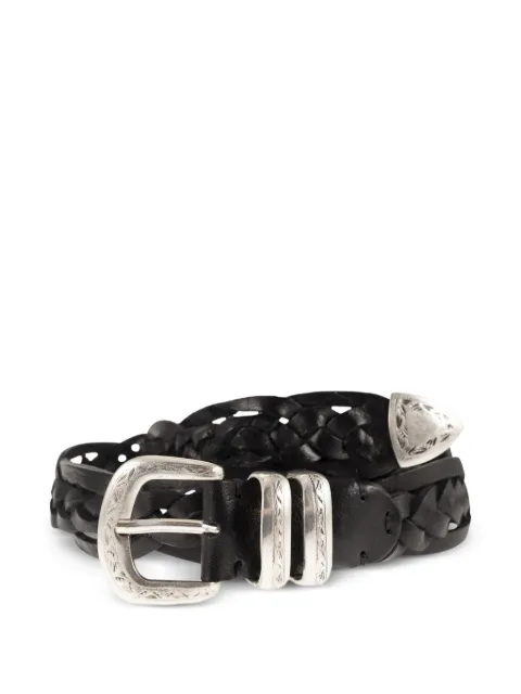 ALBERTO LUTI braided leather belt Black TRECCIAGIULIANERO