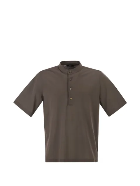 Herno standing-collar polo shirt Brown JPL00143U520058800