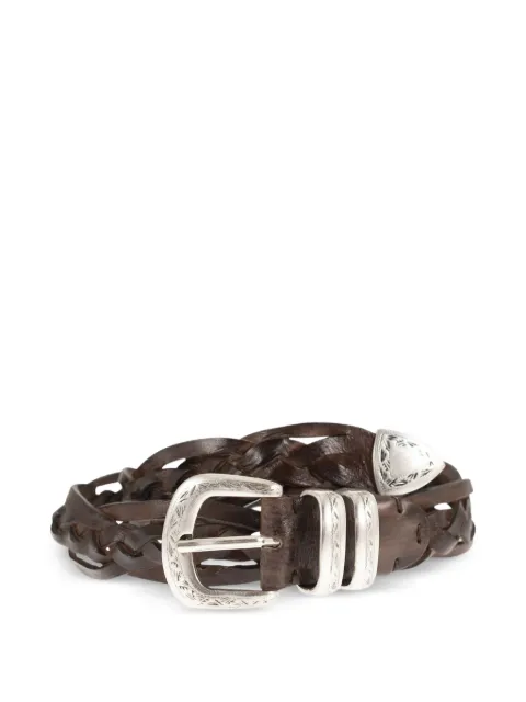 ALBERTO LUTI braided leather belt Brown TRECCIAGIULIA