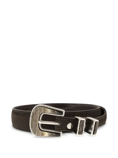 ALBERTO LUTI buckle suede belt Brown 69635