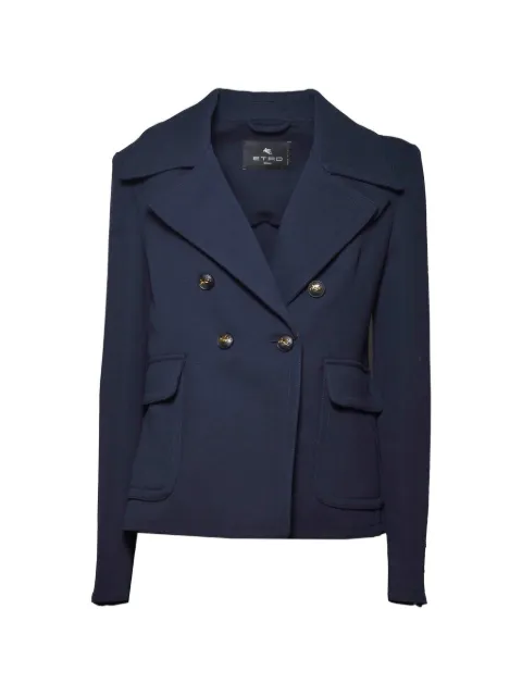 ETRO double-breasted notched-lapel jacket Blue WRBA007699TU2N