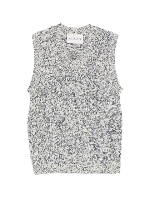 AMARANTO marl-effect vest Neutrals B9AB0044ABF