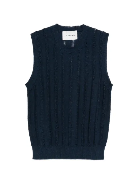 AMARANTO open-knit vest Blue B9AB0038ABU87M