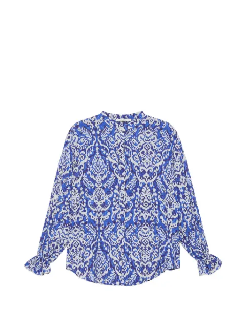MALIPARMI ikat ruffled shirt Blue JM558550671D8098