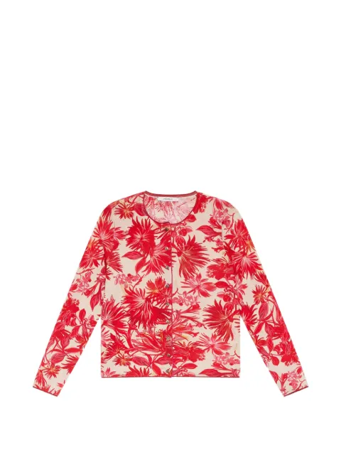 MALIPARMI printed crew-neck cardigan Red JN359978215B3039