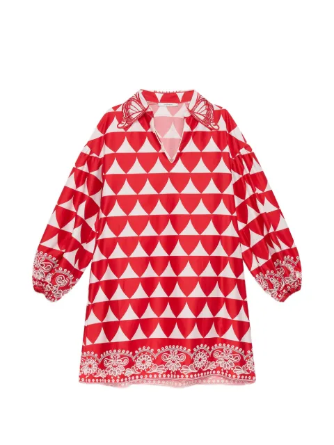 MALIPARMI butterfly embroidered collar dress Red JF669415216B3036