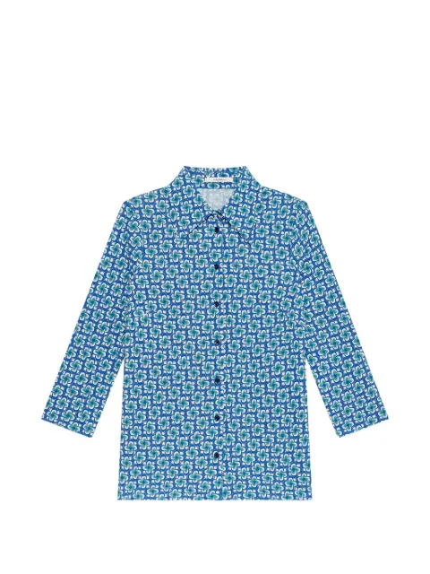 MALIPARMI geometric pattern shirt Blue JM558870675A8190