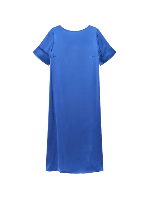 MALIPARMI rolled sleeve V-neck dress Blue JF67095063180059