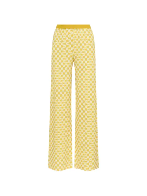 MALIPARMI geometric-pattern trousers Yellow JH753070674B7010